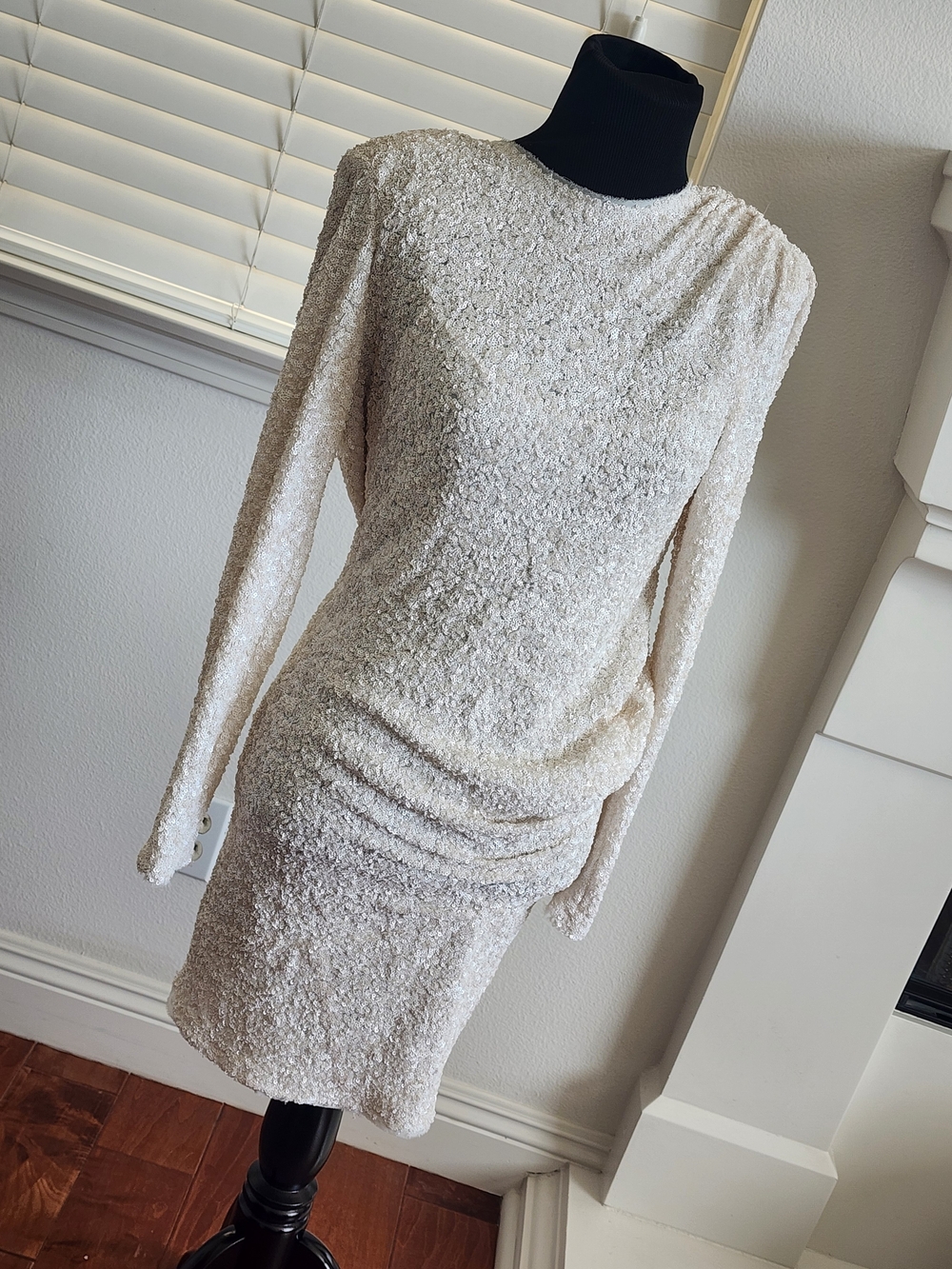 Zara Cream Sequin Mini Dress